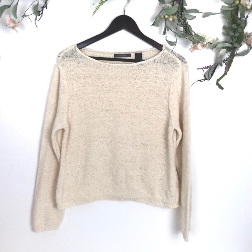 Liz Claiborne cream long sleeve knit sweater - Picture 1 of 4